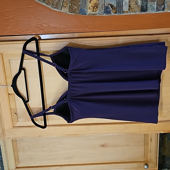 Miraclesuit Love Knot Underwire Swim Tankini Top Padded Purple - Picture 2 of 3